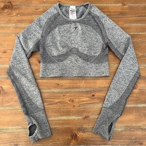 Women’s Gymshark Flex Gray Long Sleeve Crop Top. Small.